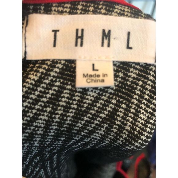 THML Black and White Diamond Pattern Dress - size Large - Picture 3 of 3